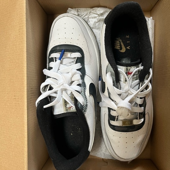 NIKE AIR FORCE 1 Remix Pack street youth unisex Shoes White Leather sneaker 6.5Y - Picture 13 of 14